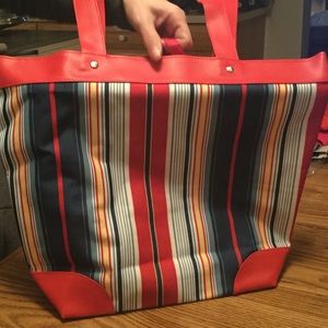 Striped tote bag